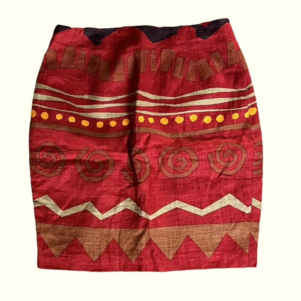 Ellen Tracy spice colored linen skirt size 6P. E#291 - Picture 4 of 8